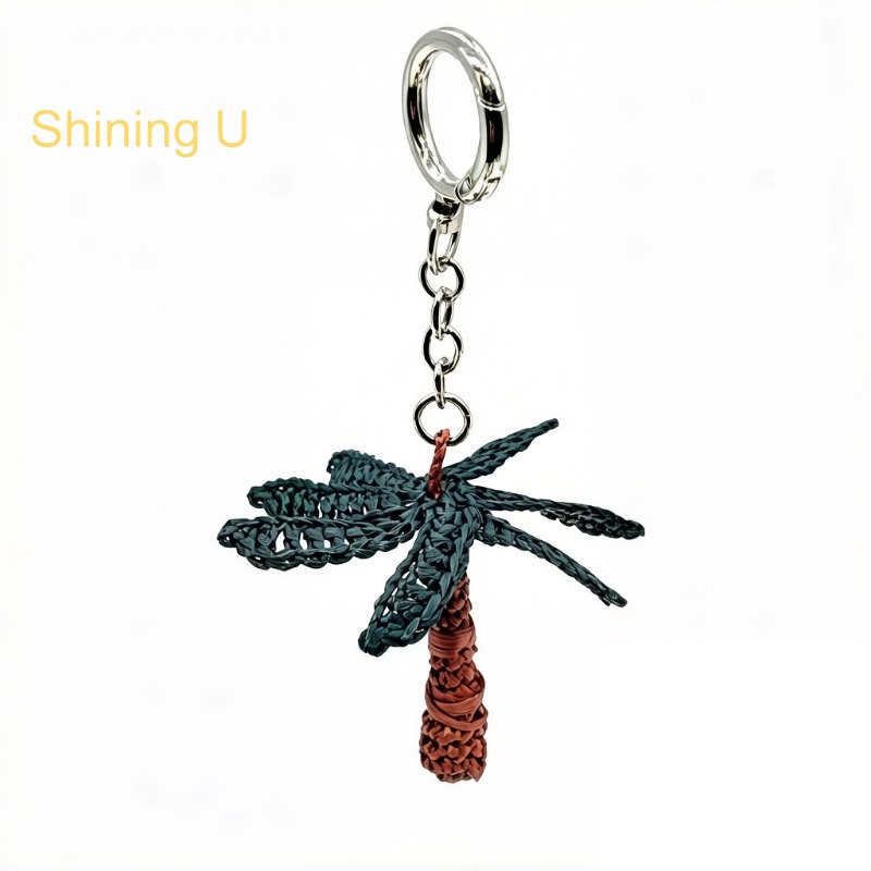Women'S Raffia Bags - Shining U Raffia Coconut Tree Keychain