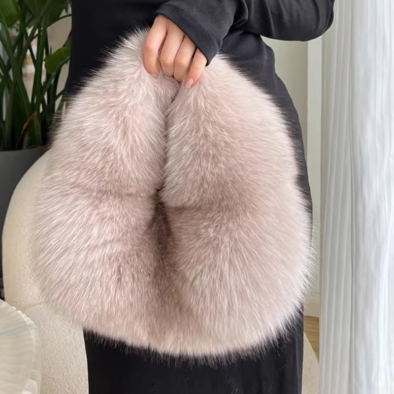 Women Bags On Sale - Fashion Soft Plush Half Moon Bags