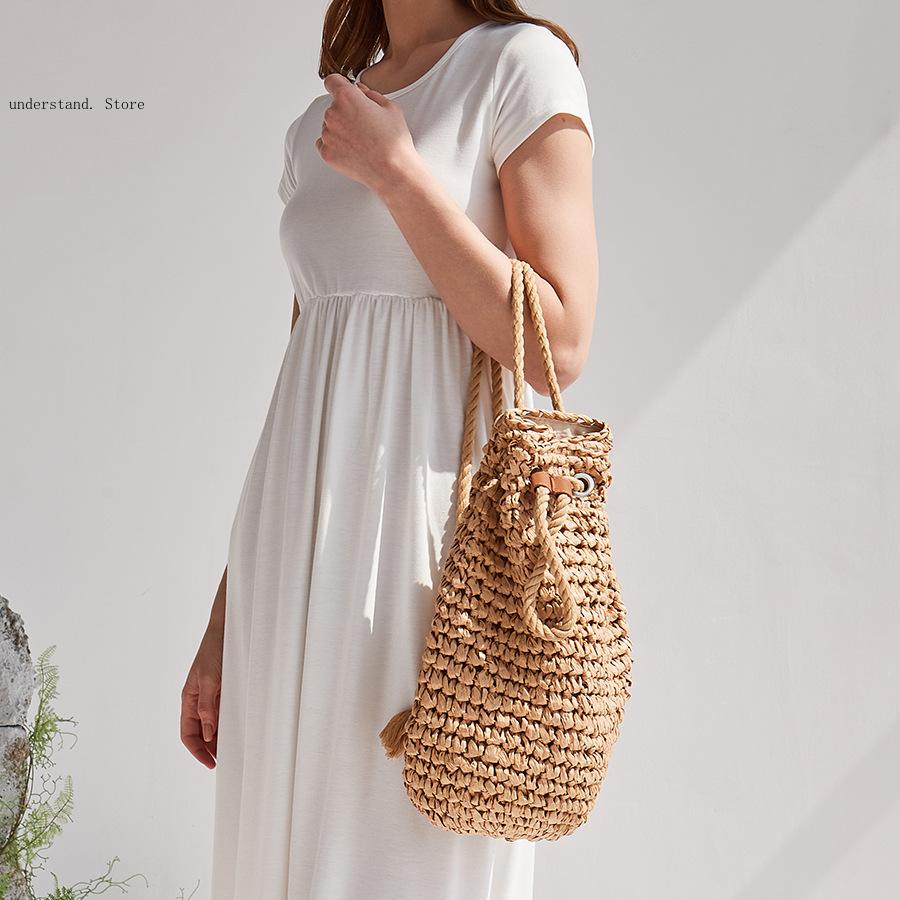 Handmade Drawstring Beach Shou - đánh giá và giá Women'S Raffia Bags