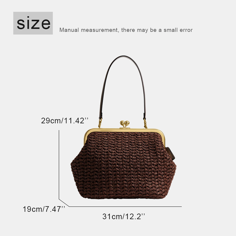 Hand-Woven Kisslock Frame Shou - đánh giá và giá Women'S Raffia Bags