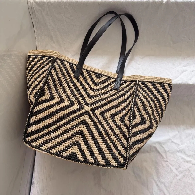 Oversized Large Raffia Straw T - đánh giá và giá Women'S Raffia Bags