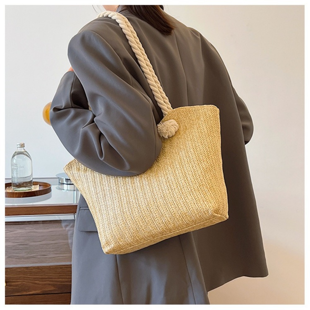 New Summer Beach Tote Bag Larg - đánh giá và giá Women'S Raffia Bags
