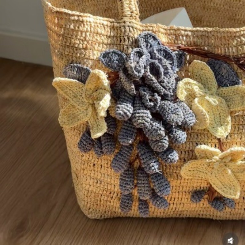 New Handmade Raffia 3d Rose Ha - đánh giá và giá Women'S Raffia Bags