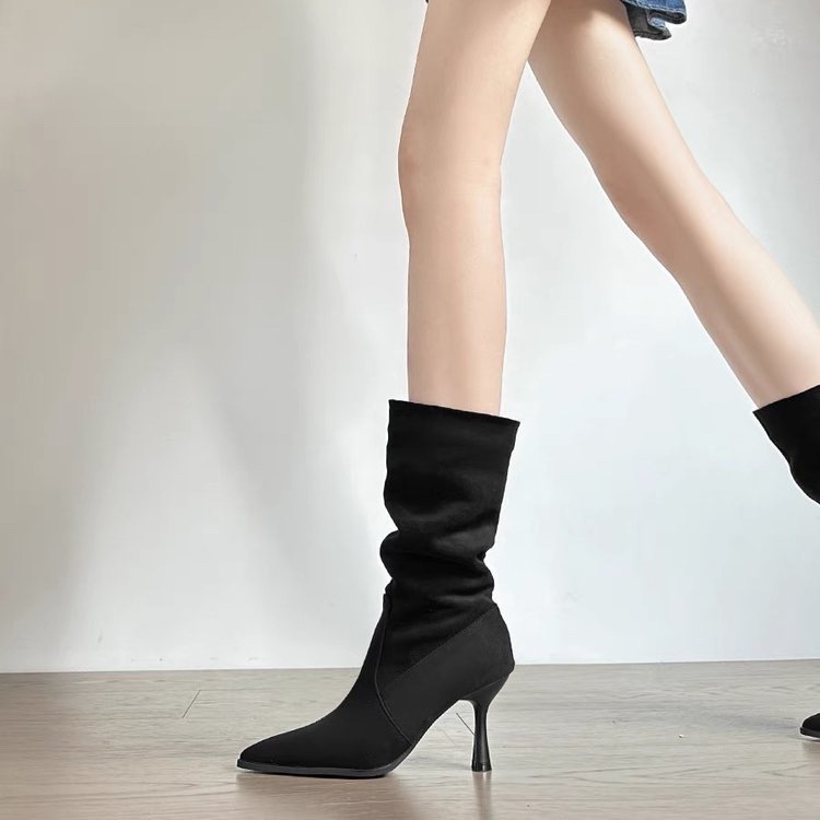 Cow Suede Mid-calf Modern Boot - đánh giá và giá Women Bags On Sale