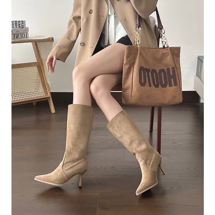 Cow Suede Mid-calf Modern Boot - đánh giá và giá Women Bags On Sale